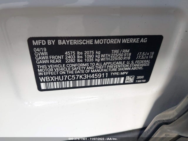 WBXHU7C57K3H45911 BMW X1 Sdrive28i