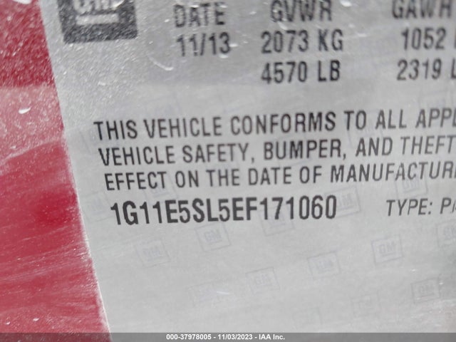 Chevrolet MALIBU 2LT 2014 1G11E5SL5EF171060 Image 9
