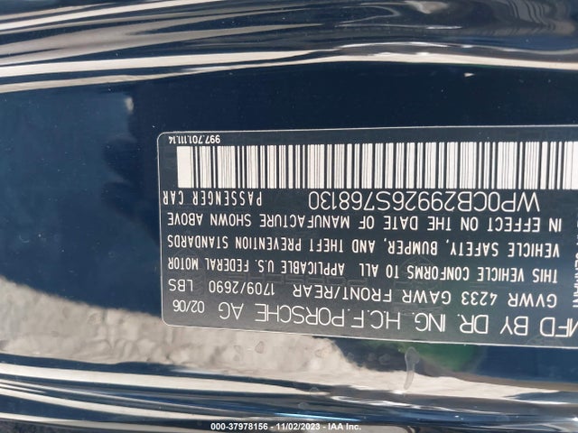 2006 PORSCHE 911 WP0CB29926S768130 Photo 8