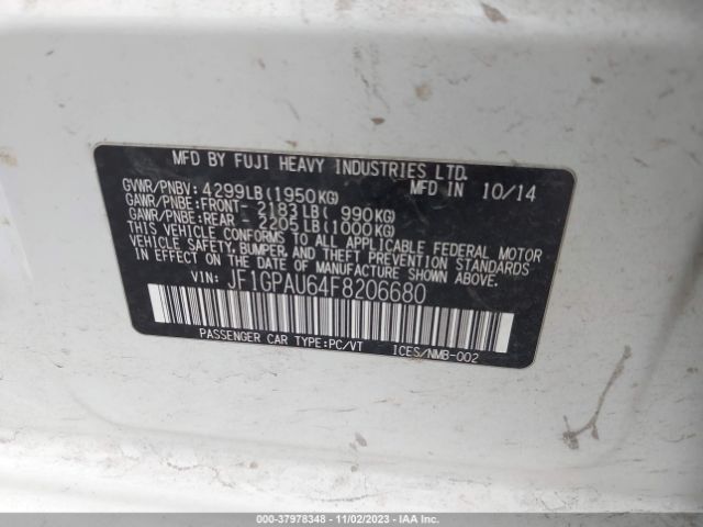JF1GPAU64F8206680 Subaru Impreza 2.0i Sport Premium