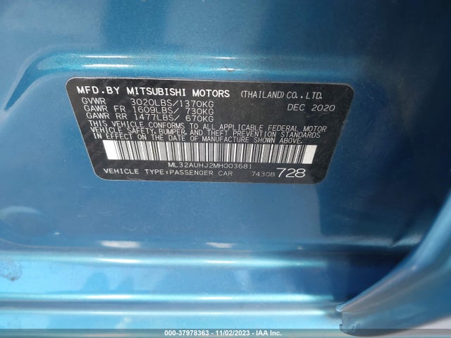 ML32AUHJ2MH003681 Mitsubishi Mirage Carbonite Edition/es/le