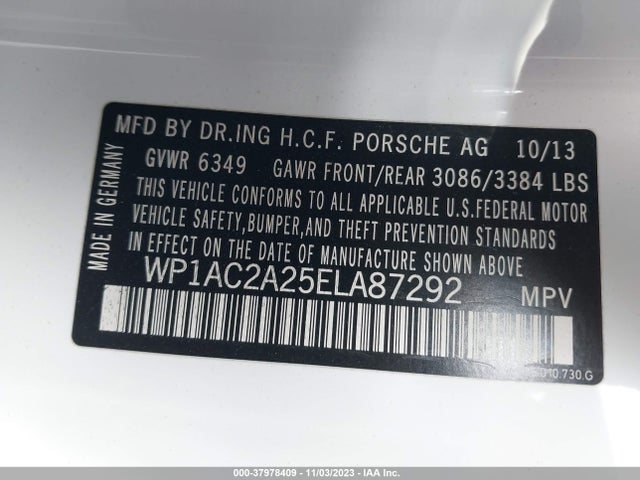 2014 PORSCHE CAYENNE WP1AC2A25ELA87292 Photo 8