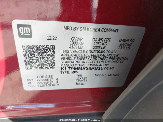Chevrolet Trailblazer Fwd Ls 2023 KL79MMS23PB107444 Image 9