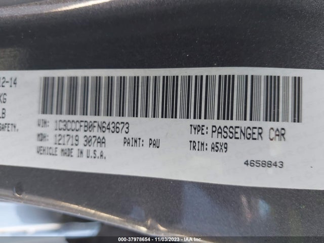 Chrysler 200 LX 2015 1C3CCCFB0FN643673 Image 9