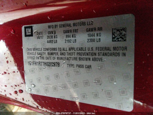 2017 CHEVROLET CAMARO 1G1FH1R77H0202878 Photo 8