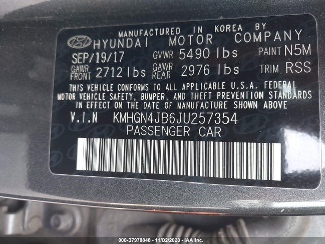 Genesis G80 3.3t Sport 2018 KMHGN4JB6JU257354 Image 9