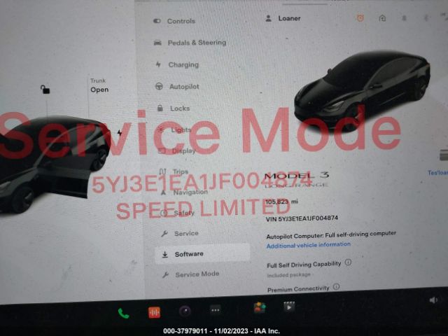 5YJ3E1EA1JF004874 Tesla Model 3 Range Battery