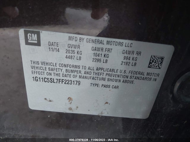 Chevrolet MALIBU 1LT 2015 1G11C5SL7FF223179 Image 9