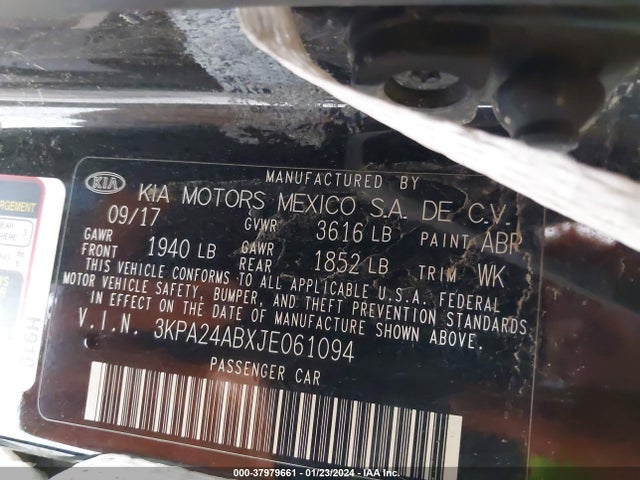 KIA RIO LX 2018 3KPA24ABXJE061094 Image 9