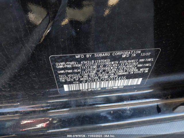 2023 SUBARU CROSSTREK VIN: JF2GTAAC5P9314416