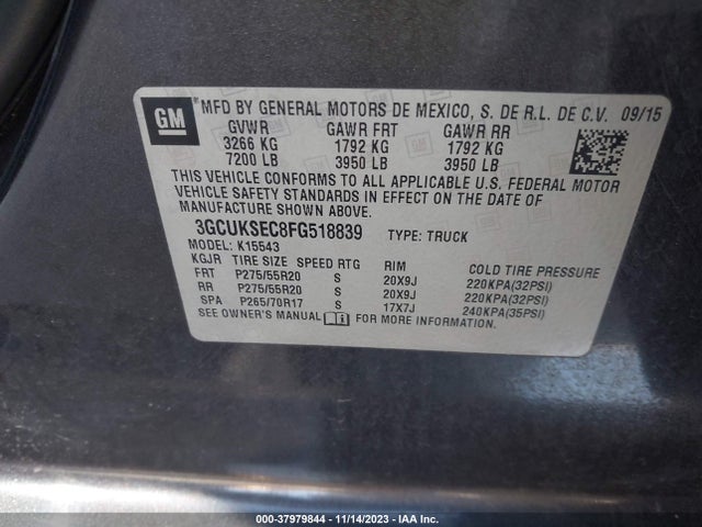 Chevrolet Silverado 1500 Ltz 2015 3GCUKSEC8FG518839 Image 9