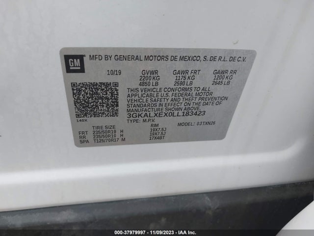 2020 GMC TERRAIN AWD DENALI VIN: 3GKALXEX0LL183423