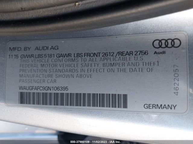 WAUGFAFC9GN106395 Audi A6 2.0t Premium Plus