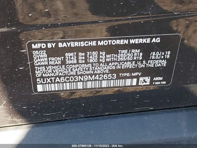 5UXTA6C03N9M42653 BMW X5 Xdrive45e
