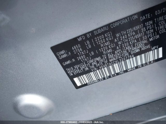 4S4BTACCXL3207764 Subaru Outback Premium