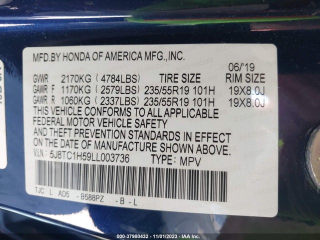Acura Rdx Technology Package 2020 5J8TC1H59LL003736 Image 9