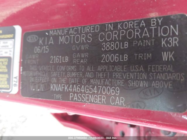 KNAFK4A64G5470069 KIA FORTE LX