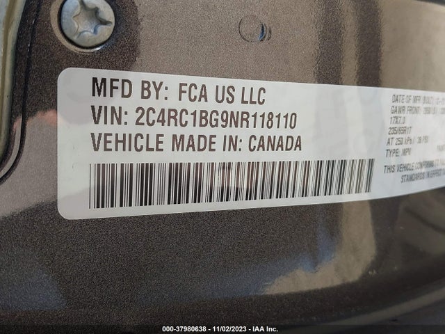 2C4RC1BG9NR118110 Chrysler Pacifica Touring L