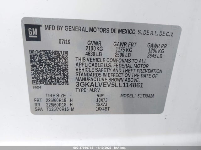 GMC Terrain Awd Slt 2020 3GKALVEV5LL114861 Image 9