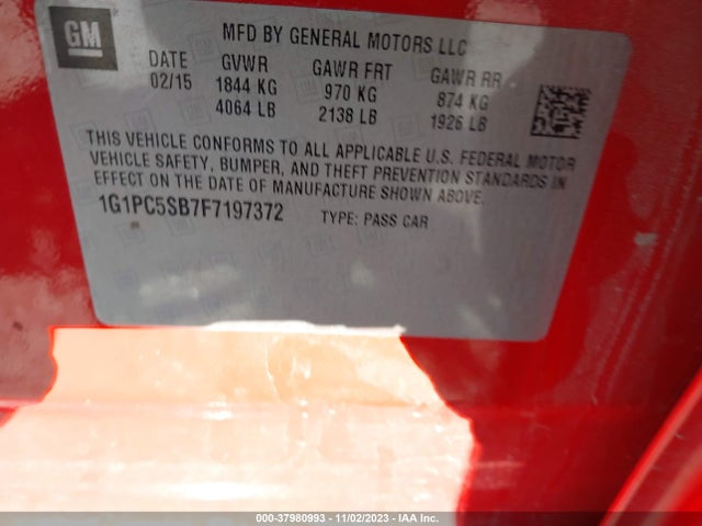 Chevrolet Cruze 1lt Auto 2015 1G1PC5SB7F7197372 Image 9
