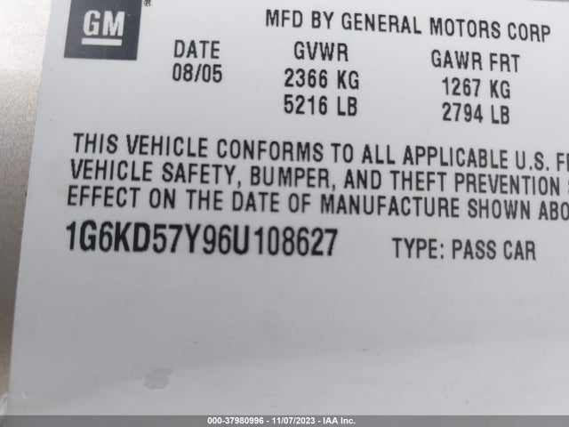 2006 CADILLAC DTS 1G6KD57Y96U108627 Photo 8