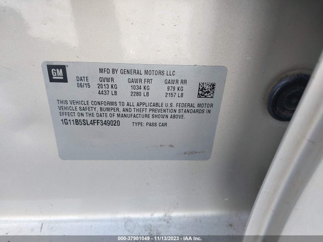 Chevrolet MALIBU LS 2015 1G11B5SL4FF349020 Image 9