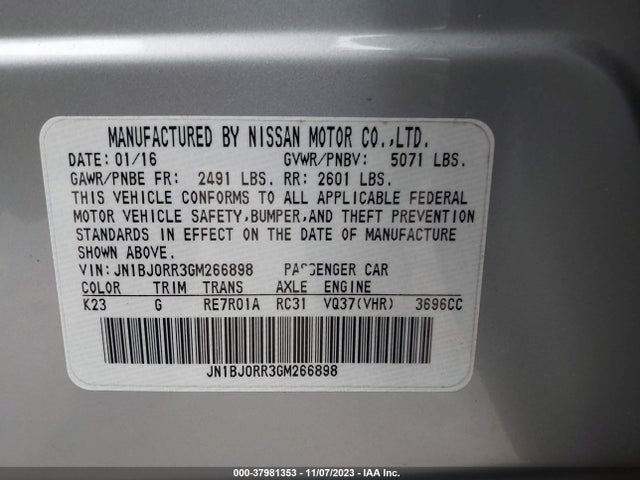 Infiniti QX50 2016 JN1BJ0RR3GM266898 Image 9