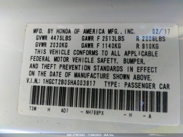 1HGCT2B05HA003917 Honda Accord Touring V6