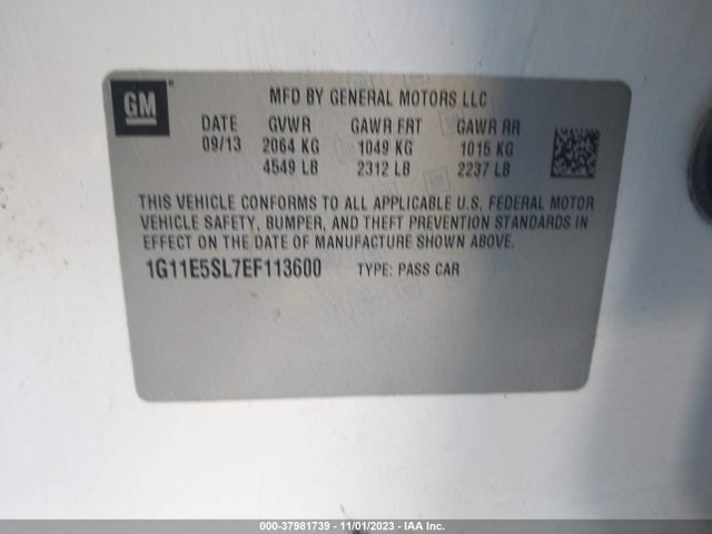 Chevrolet MALIBU 2LT 2014 1G11E5SL7EF113600 Image 9