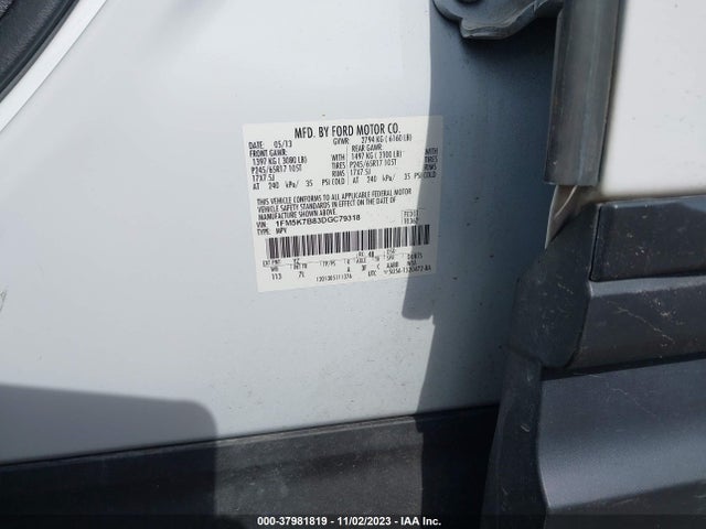 2013 FORD EXPLORER BASE VIN: 1FM5K7B83DGC79318