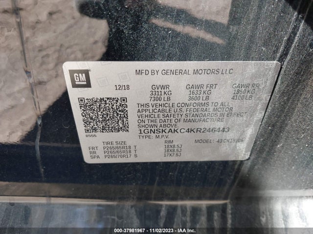 Chevrolet Tahoe Ls 2019 1GNSKAKC4KR246443 Image 9