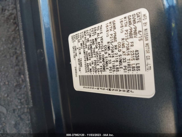 2015 NISSAN ROGUE SELECT S VIN: JN8AS5MT5FW155525