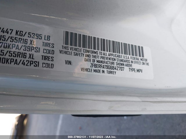 ZFBERFAT9G6B42707 RAM Promaster City Tradesman