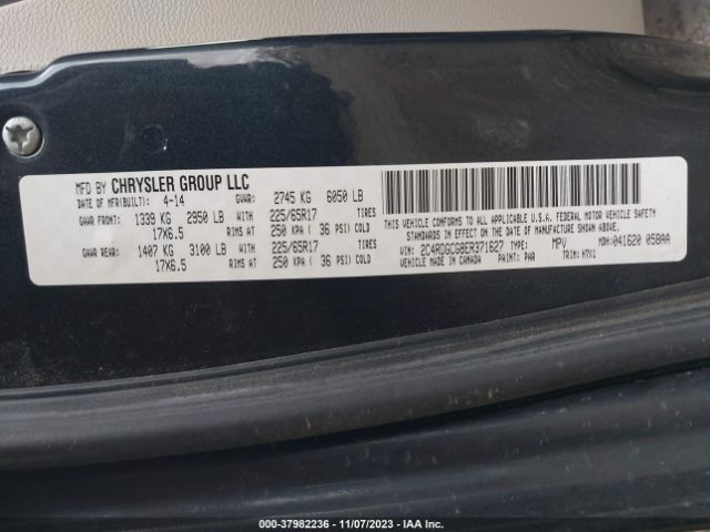 2C4RDGCG8ER371627 Dodge Grand Caravan Sxt
