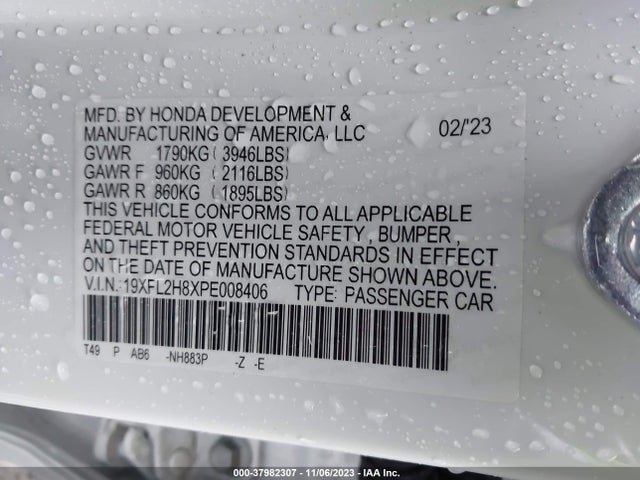 Honda Civic Sport 2023 19XFL2H8XPE008406 Image 9