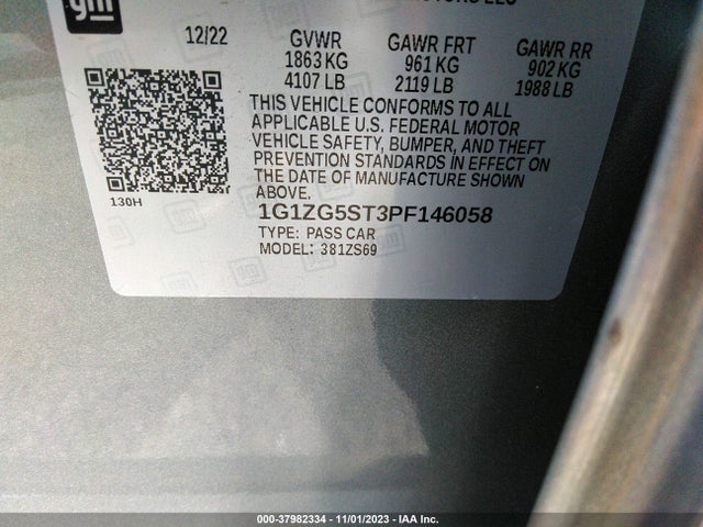 Chevrolet MALIBU RS 2023 1G1ZG5ST3PF146058 Image 9