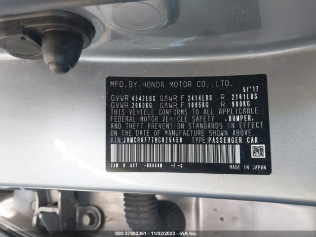 JHMCR6F77HC025450 Honda Accord Hybrid Touring