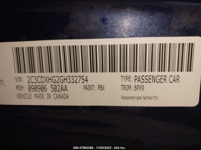 2C3CDXHG2GH332754 Dodge Charger Sxt