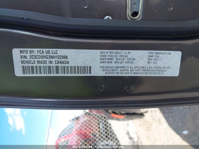 Dodge Charger Gt Rwd 2022 2C3CDXHG3NH122998 Image 9