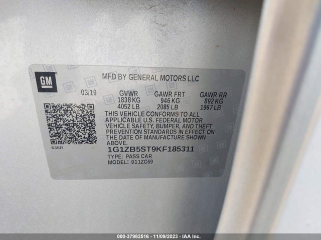 Chevrolet Malibu 1ls 2019 1G1ZB5ST9KF185311 Image 9