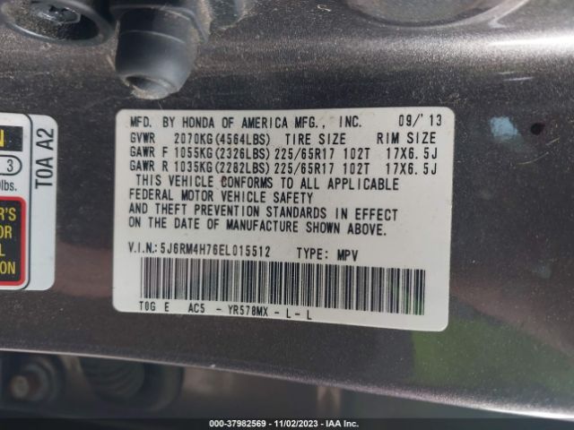 5J6RM4H76EL015512 Honda Cr-v Ex-l