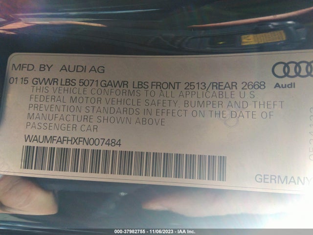 WAUMFAFHXFN007484 Audi A5 2.0t Premium