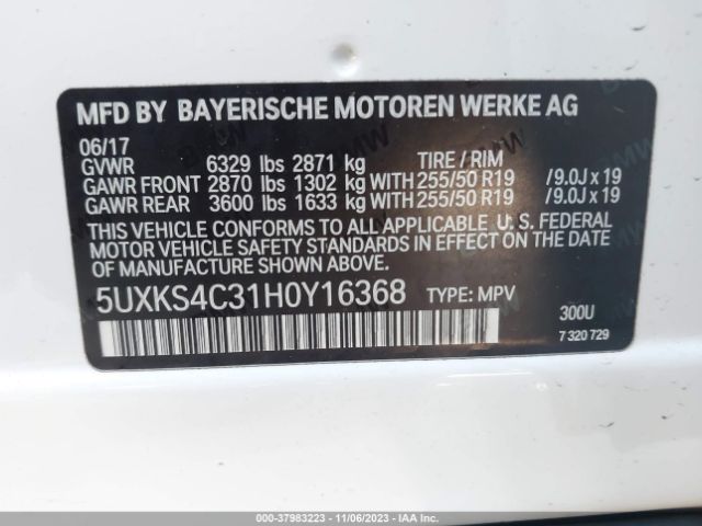 5UXKS4C31H0Y16368 BMW X5 Xdrive35d