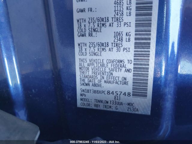 5N1BT3BBXPC845748 Nissan Rogue Sv Intelligent Awd