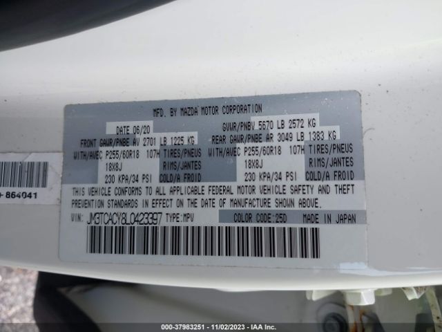 2020 MAZDA CX-9 JM3TCACY8L0423397 Photo 8