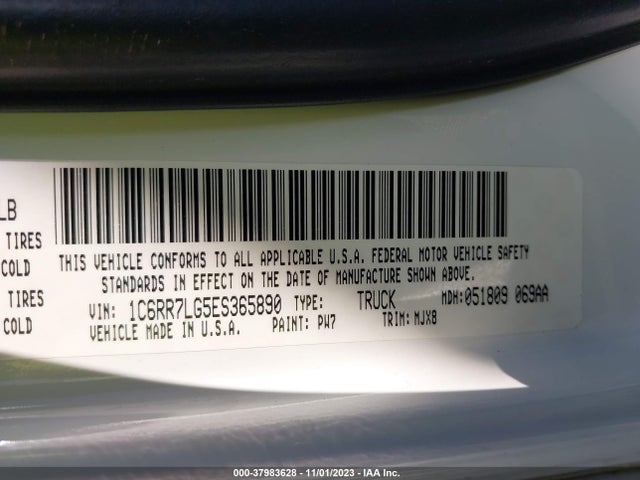 2014 RAM 1500 OUTDOORSMAN VIN: 1C6RR7LG5ES365890