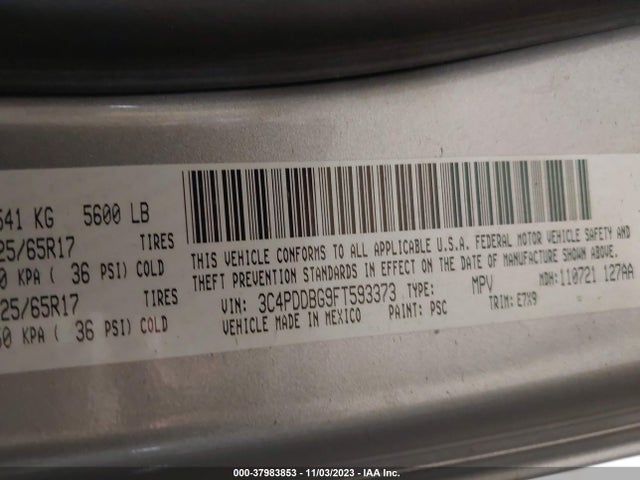 Dodge Journey Sxt 2015 3C4PDDBG9FT593373 Image 9