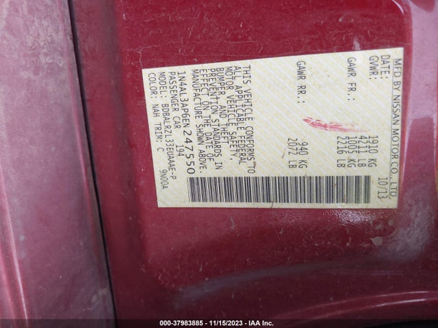 2014 NISSAN ALTIMA 2.5 S VIN: 1N4AL3AP6EN247550