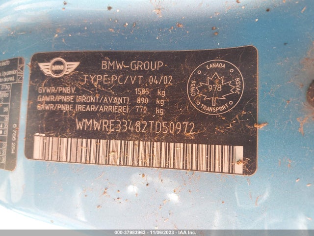 2002 MINI COOPER S WMWRE33482TD50972 Photo 8