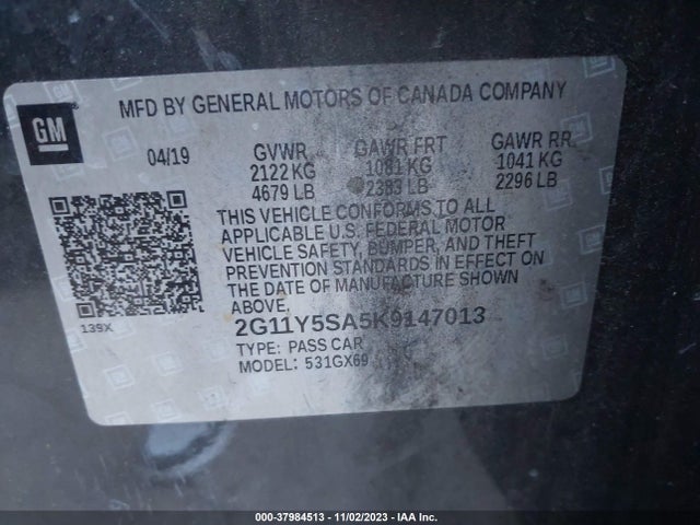 Chevrolet IMPALA LS 2019 2G11Y5SA5K9147013 Image 9